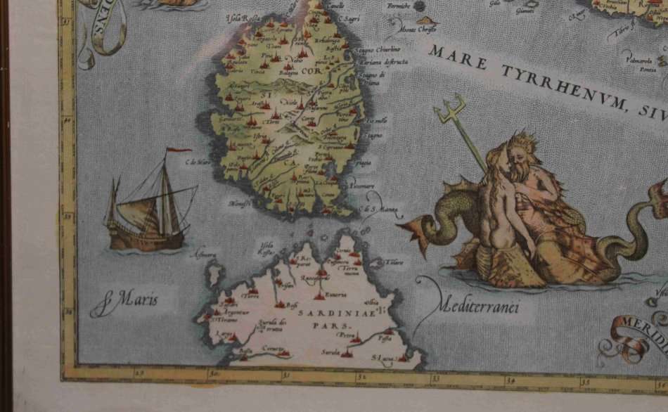 Map of Italiae Novissima Descriptio Avctore Lacobo Castaldo Pedemontano, by Abraham Ortelius.