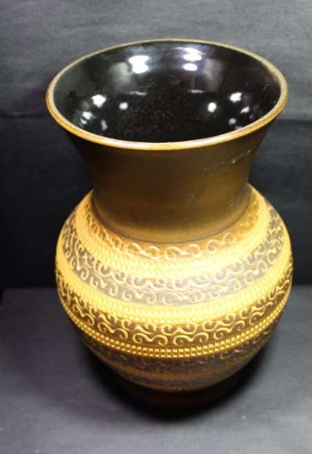Brown and Tan Ceramic Vase Made In Germany.