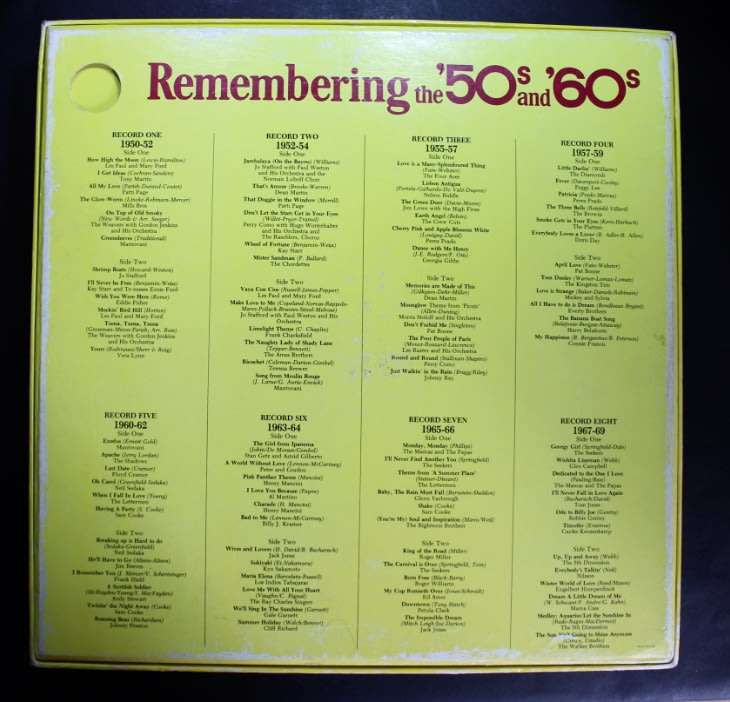 Readers Digest  Remembering the 50s and 60s  - 8 LP Set