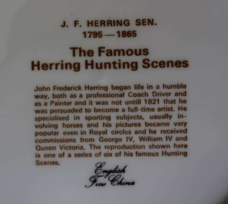 Herring Hunting Scenes Hunt Plate