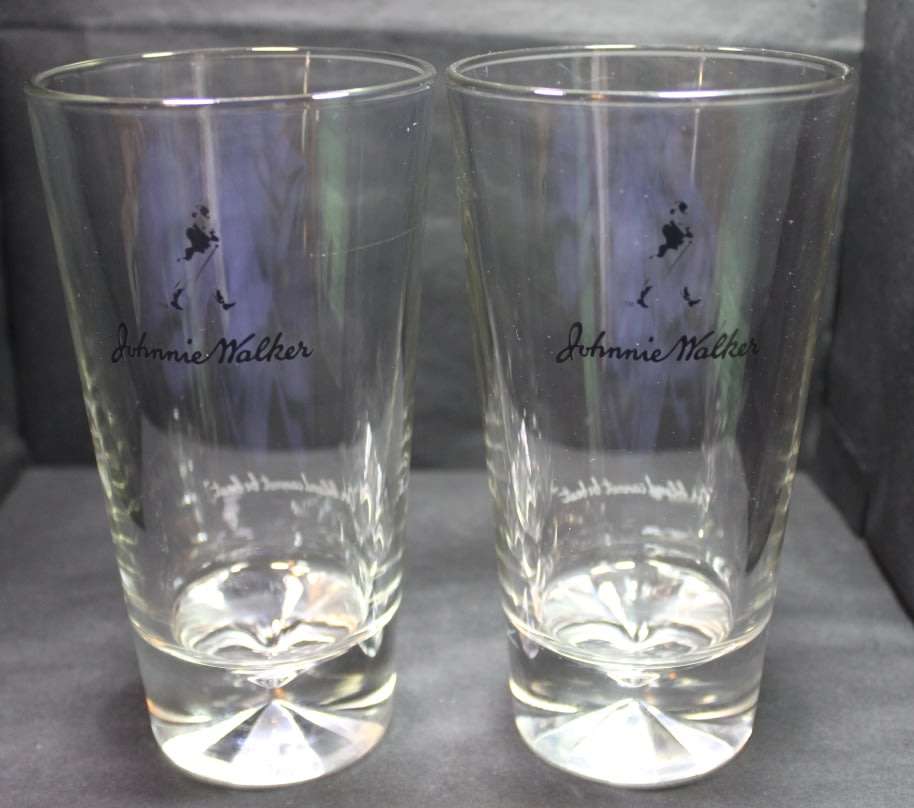 Johnnie Walker Pair Tall Scotch Whisky Glasses