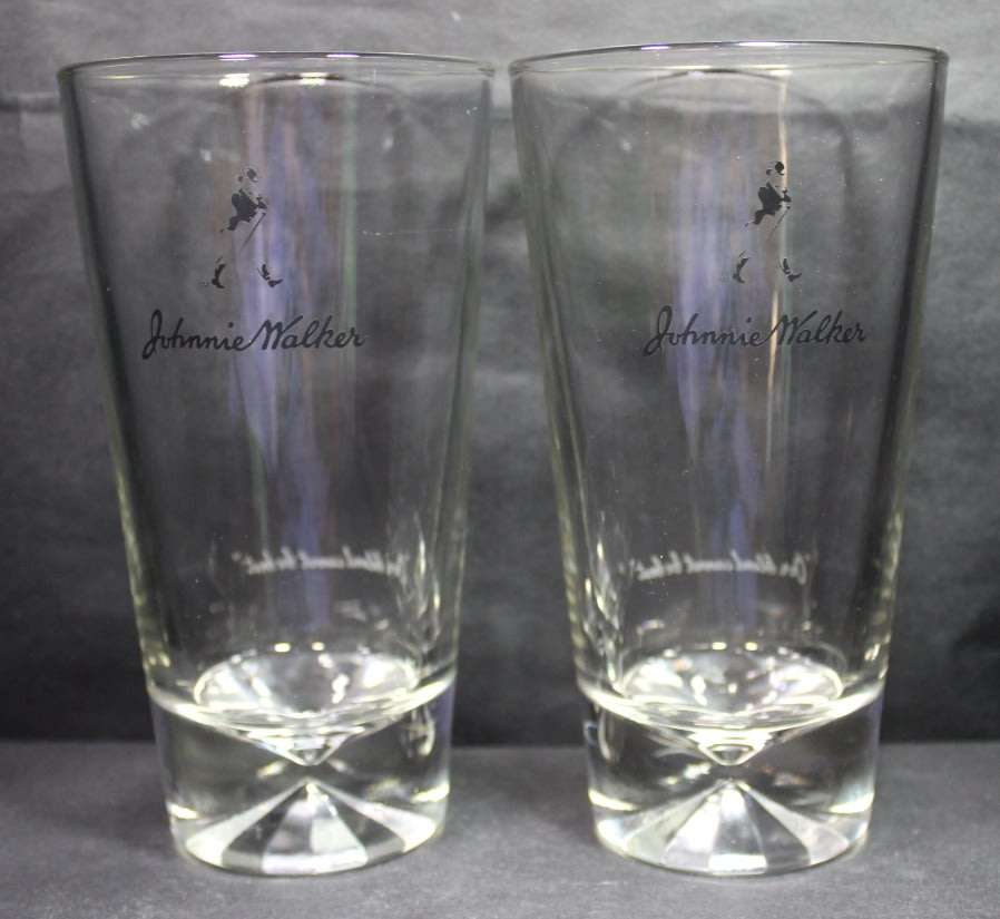 Johnnie Walker Pair Tall Scotch Whisky Glasses