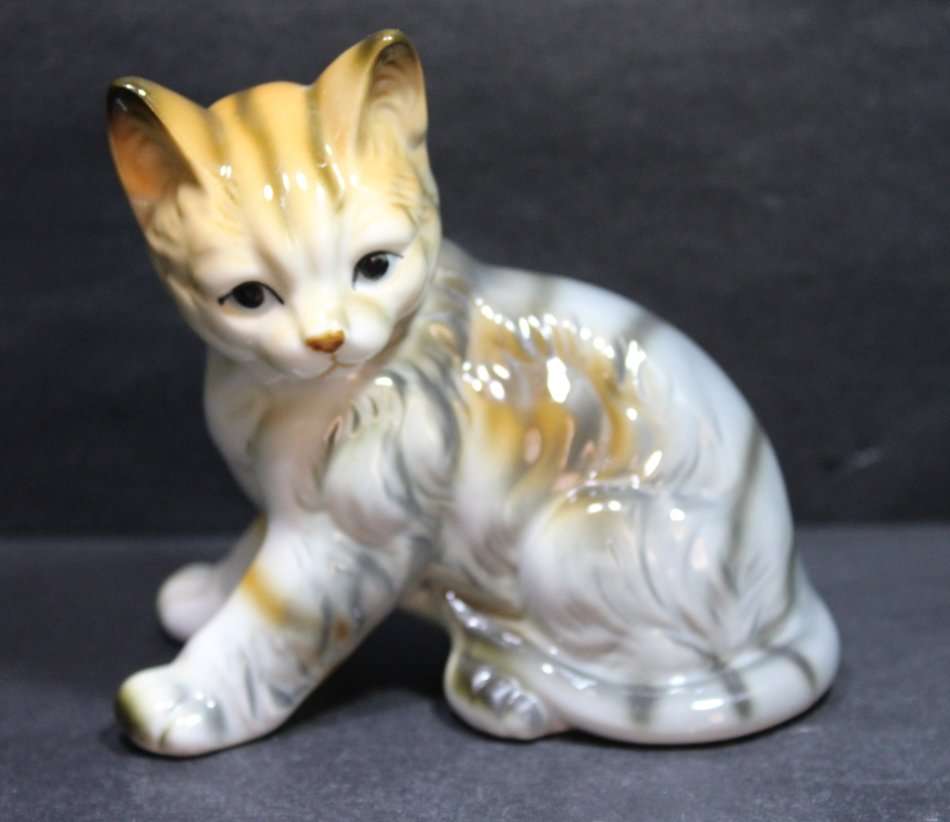 Small Tabby Kitten ceramic Ornament