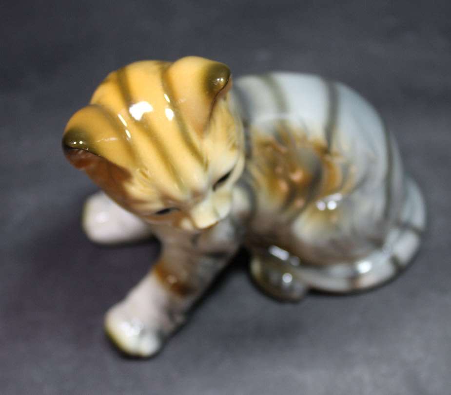 Small Tabby Kitten ceramic Ornament