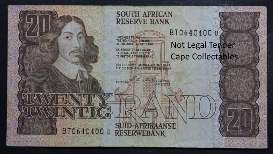South Africa 20 Rand Bank Note 1990