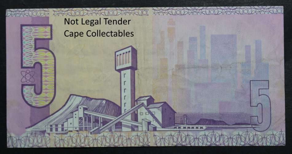 South Africa 5 Rand Bank Note 1990