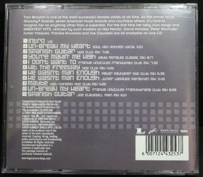 Toni Braxton Un-Break My Heart: The Remix Collection CD