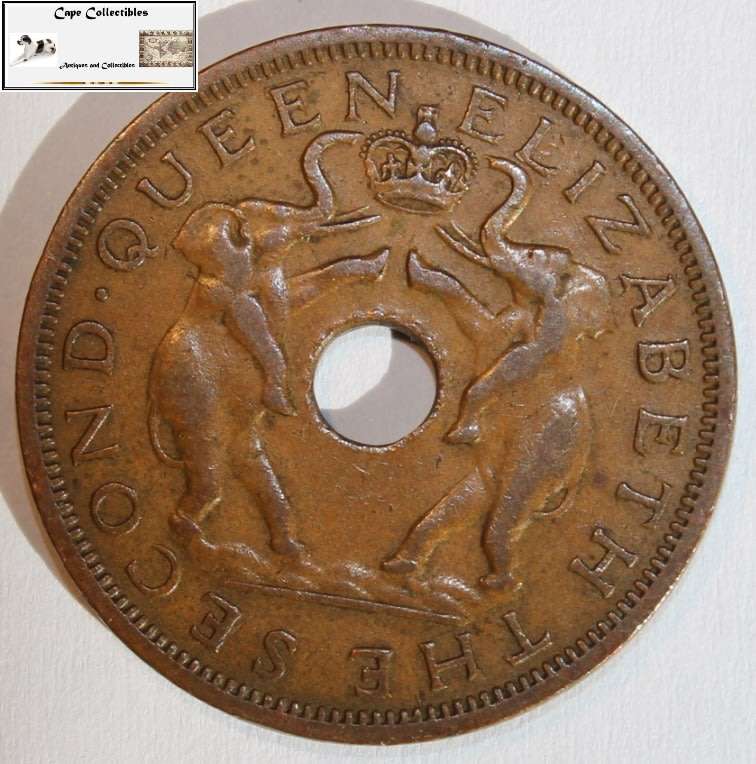 Rhodesia and Nyasaland 1961 One Penny Coin EF40