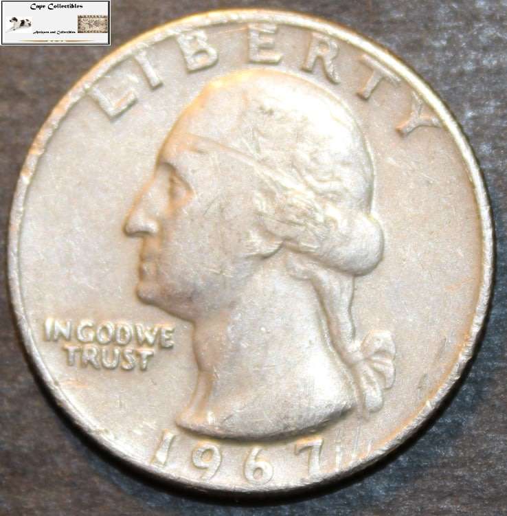USA 1967 Quarter Dollar Coin EF40.