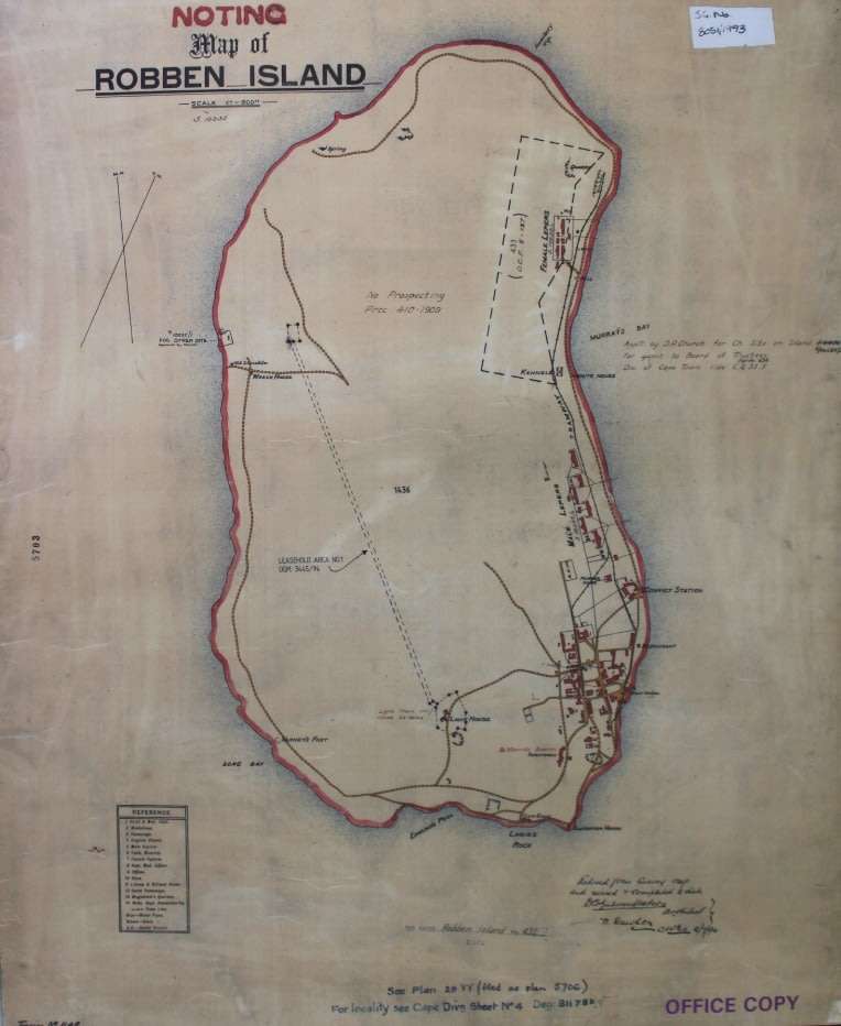 Historical Map of Robben Island @ 1880`s Reproduction Print