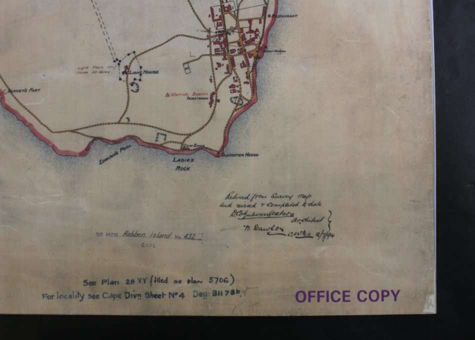 Historical Map of Robben Island @ 1880`s Reproduction Print