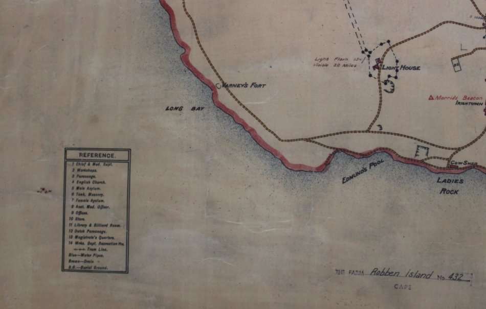 Historical Map of Robben Island @ 1880`s Reproduction Print