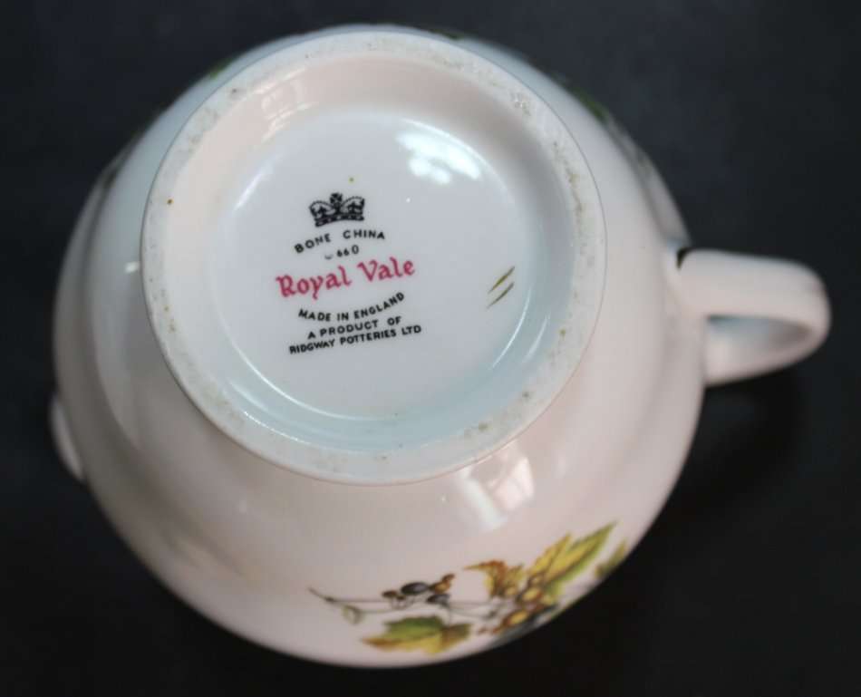 Ridgway Potteries Royal Vale Bone China Milk Jug and Sugar Basin
