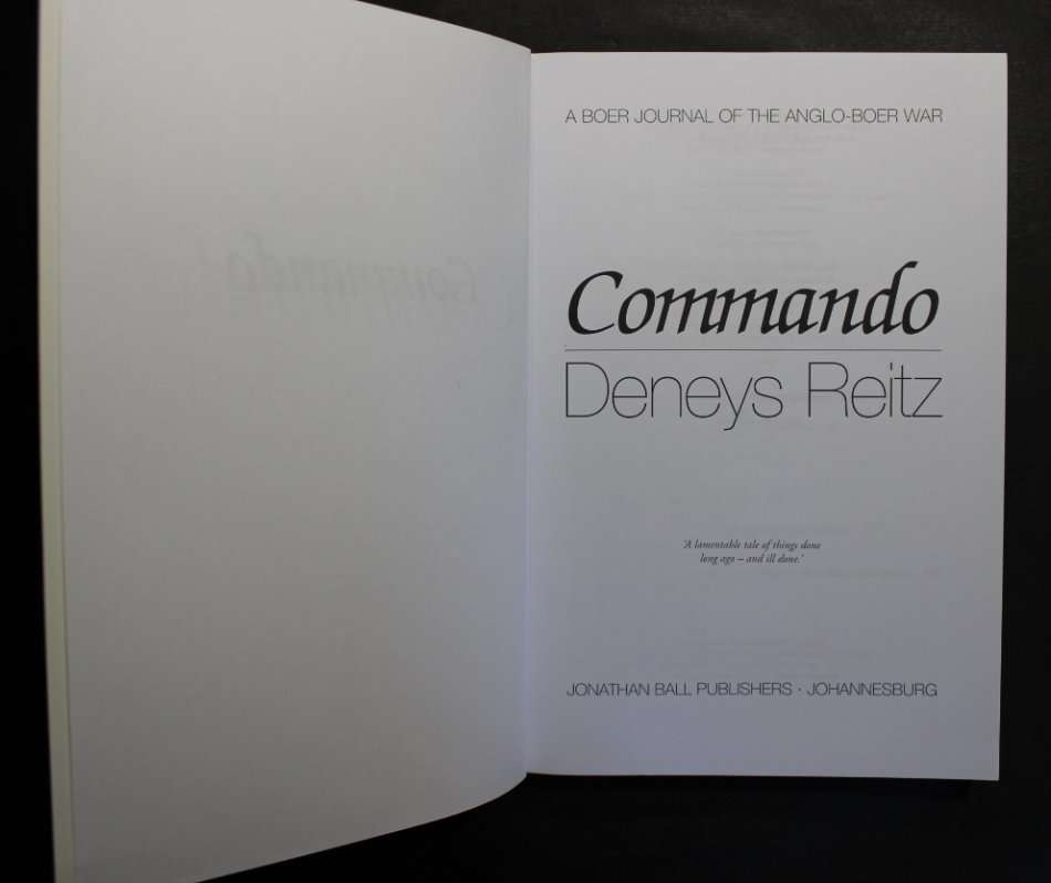 Commando by Deneys Reitz, Softcover Book