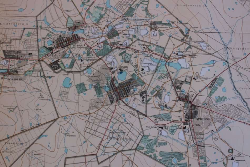 Witwatersrand Central, East and West; Topographical Map 1935, Set of 3 Maps, Reproduction Prints