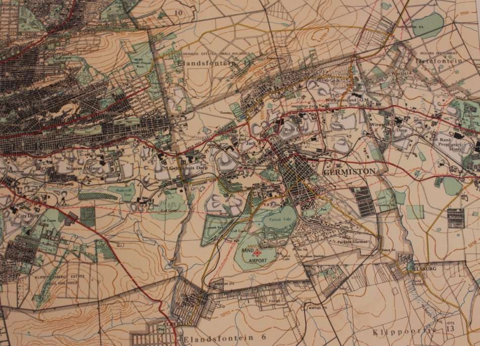 Witwatersrand Central, East and West; Topographical Map 1935, Set of 3 Maps, Reproduction Prints
