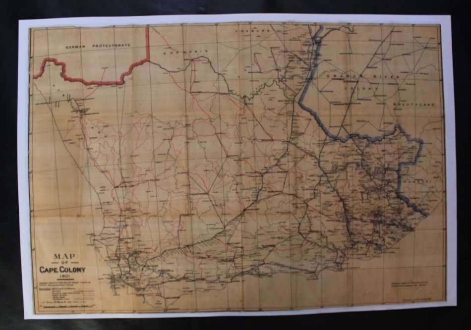 Map of Cape Colony 1901 Wall Map, Reproduction Print