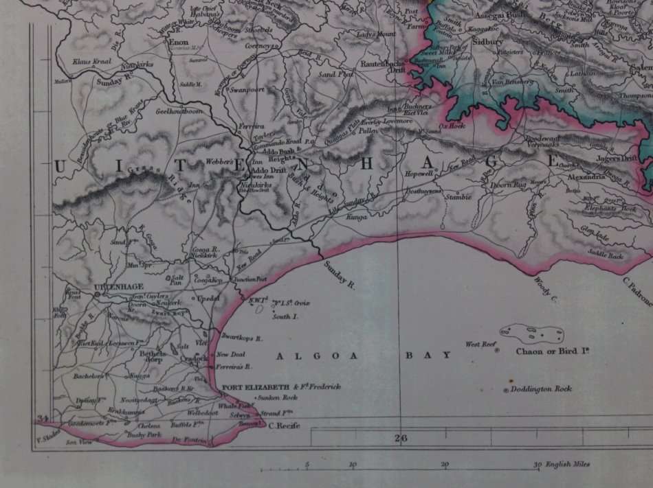 Eastern Frontier of the Colony Of the Cape of Good Hope Wall Map 1853, Reproduction Print
