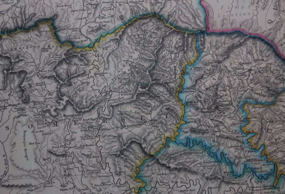 Eastern Frontier of the Colony Of the Cape of Good Hope Wall Map 1853, Reproduction Print