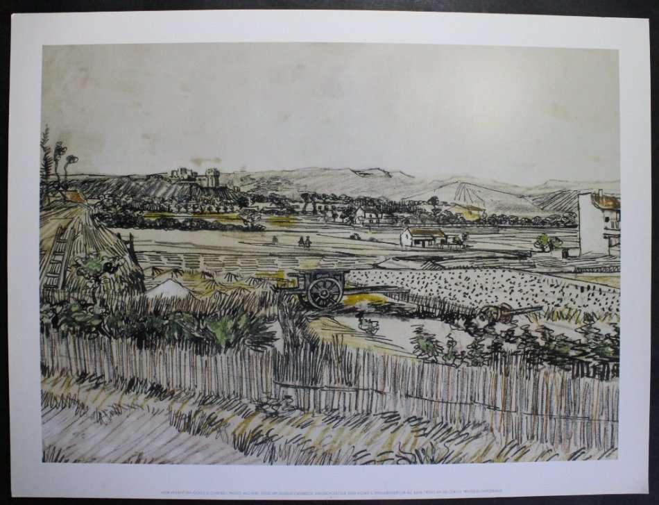 Vincent Van Gogh Le Char Bleu Print