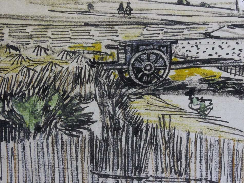 Vincent Van Gogh Le Char Bleu Print