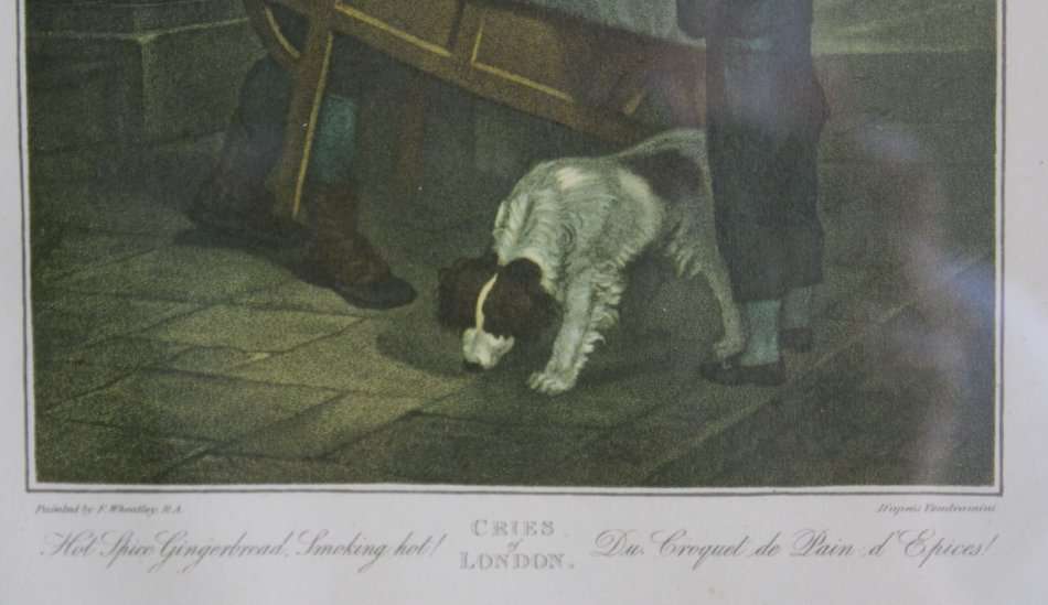 Set of Four Cries of London Framed Plates by F Wheatley, Engraved BY A Cardon