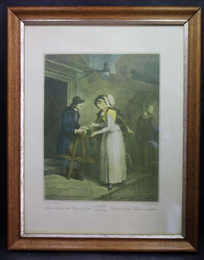 Set of Four Cries of London Framed Plates by F Wheatley, Engraved BY A Cardon