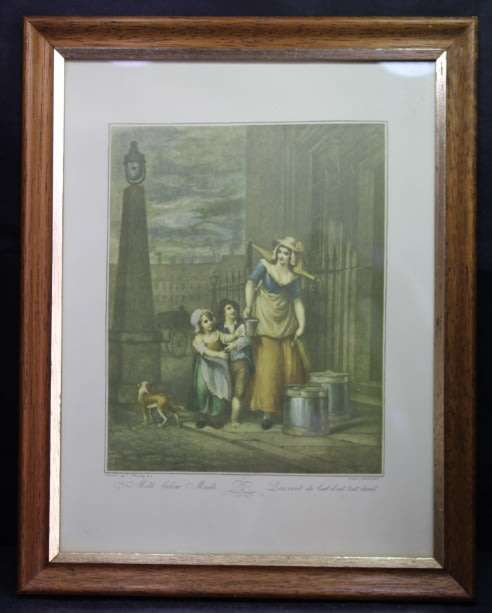 Set of Four Cries of London Framed Plates by F Wheatley, Engraved BY A Cardon