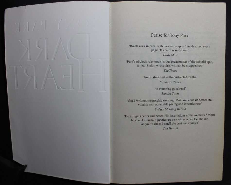 Dark Heart by Tony Park, Softcover Book