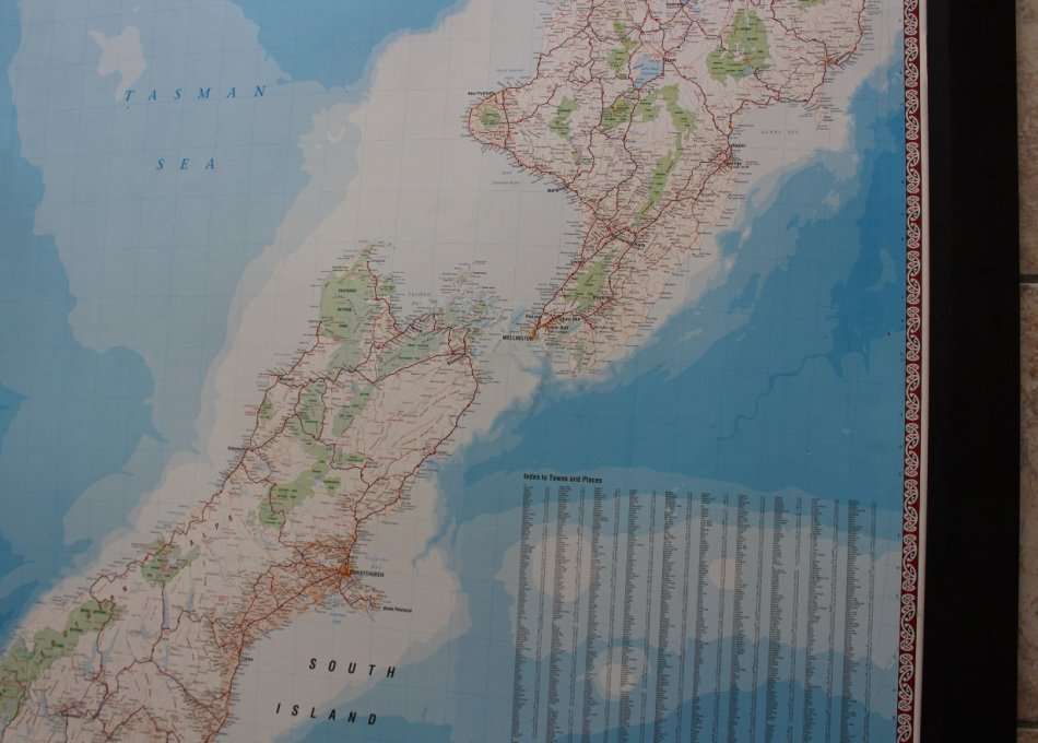 New Zealand / Aotearoa Large Supermap by Hema NZ,  Mounted & Framed No Glass