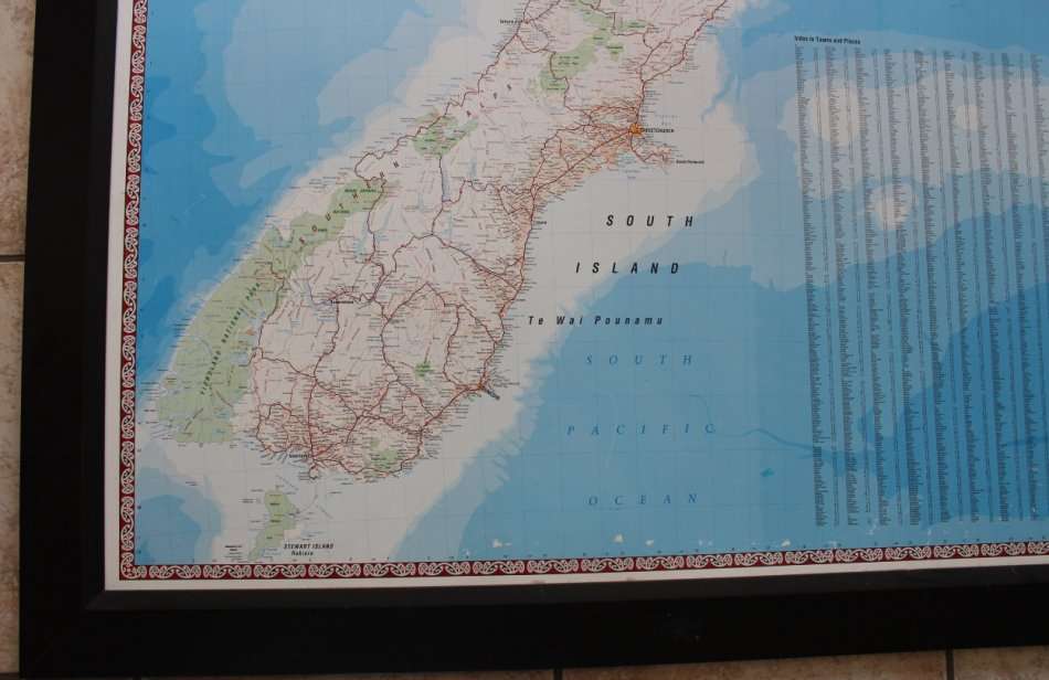 New Zealand / Aotearoa Large Supermap by Hema NZ,  Mounted & Framed No Glass