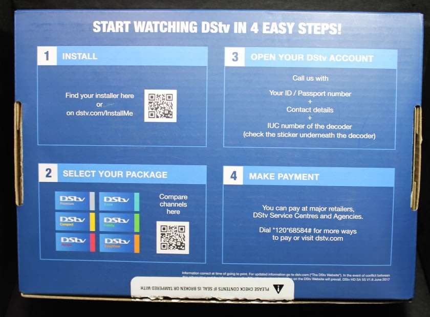 DSTV HD Decoder Model 5S Open Box.