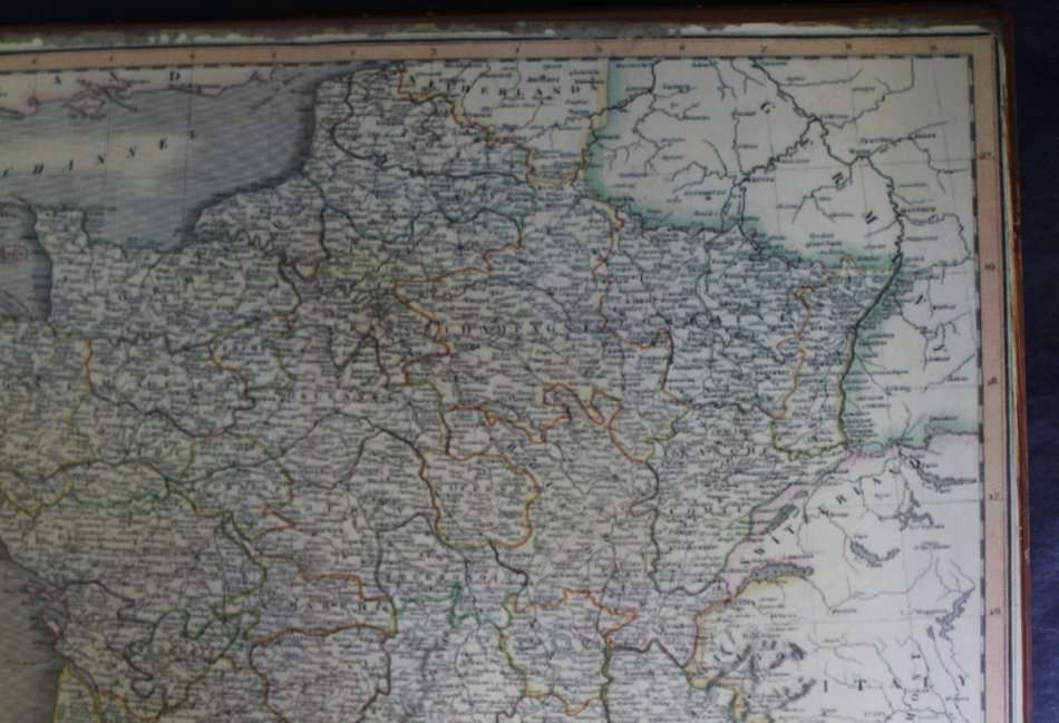 Antique Style Map of France Printed on Metal.