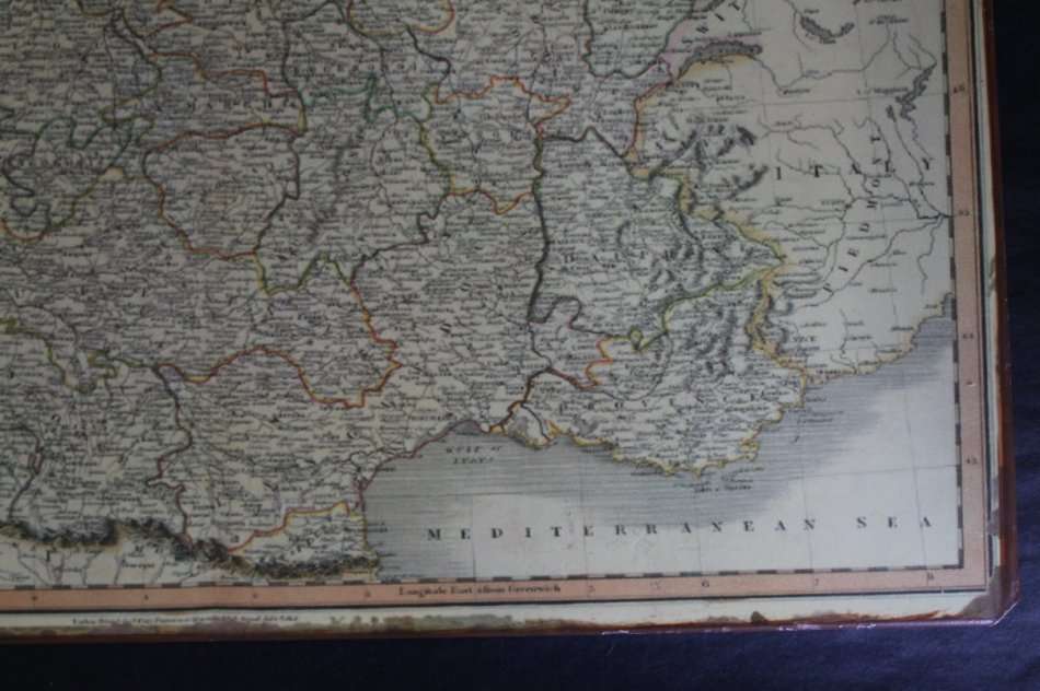 Antique Style Map of France Printed on Metal.