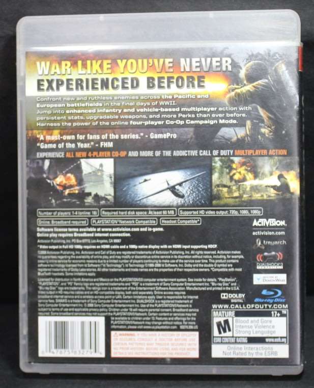 PS3 Call of Duty `World At War` by Activision