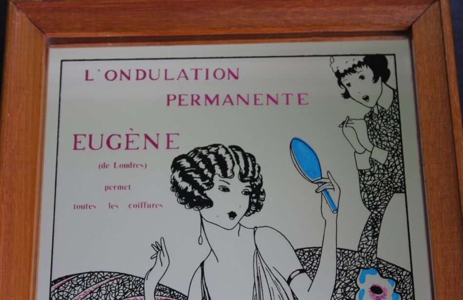 Eugene de Londres French Hairdressing Scene Framed Mirror