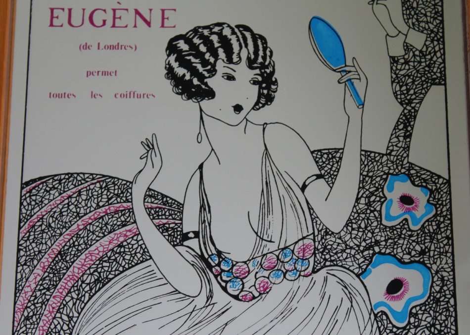 Eugene de Londres French Hairdressing Scene Framed Mirror