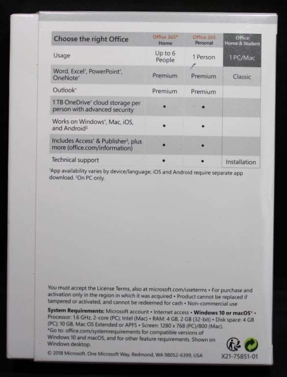 Microsoft Office Home and Student 2019 Medialess PC and Mac