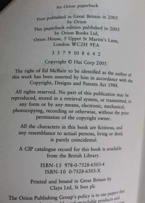 Ed McBain Alice In Jeopardy Softcover Book