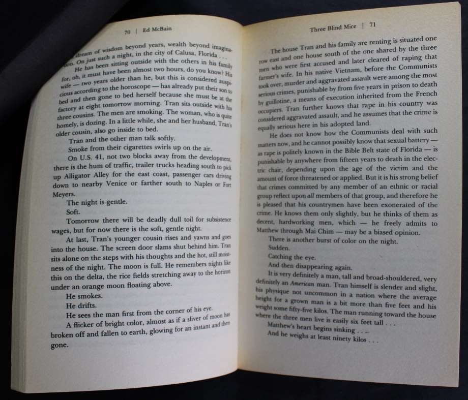 Ed McBain Three Blind Mice Softcover Book