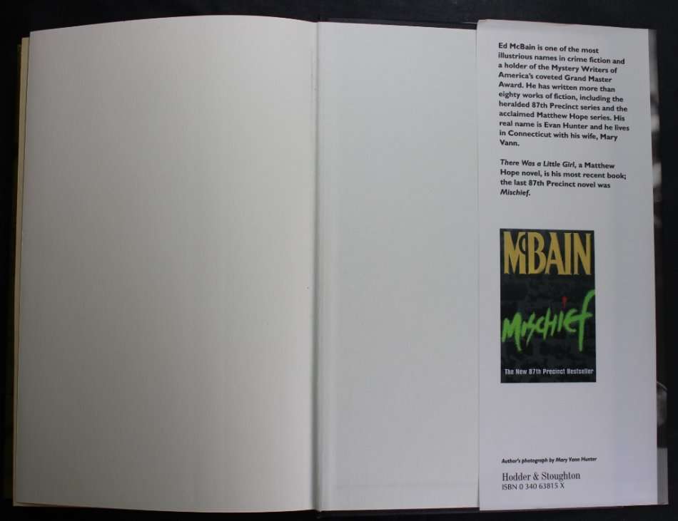 Ed McBain Romance an 87th Precint Novel Hardcover First Edition Book