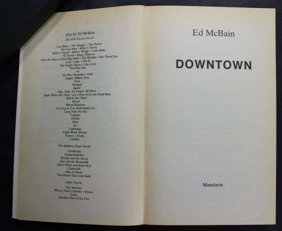 Ed McBain DownTown Softcover Book