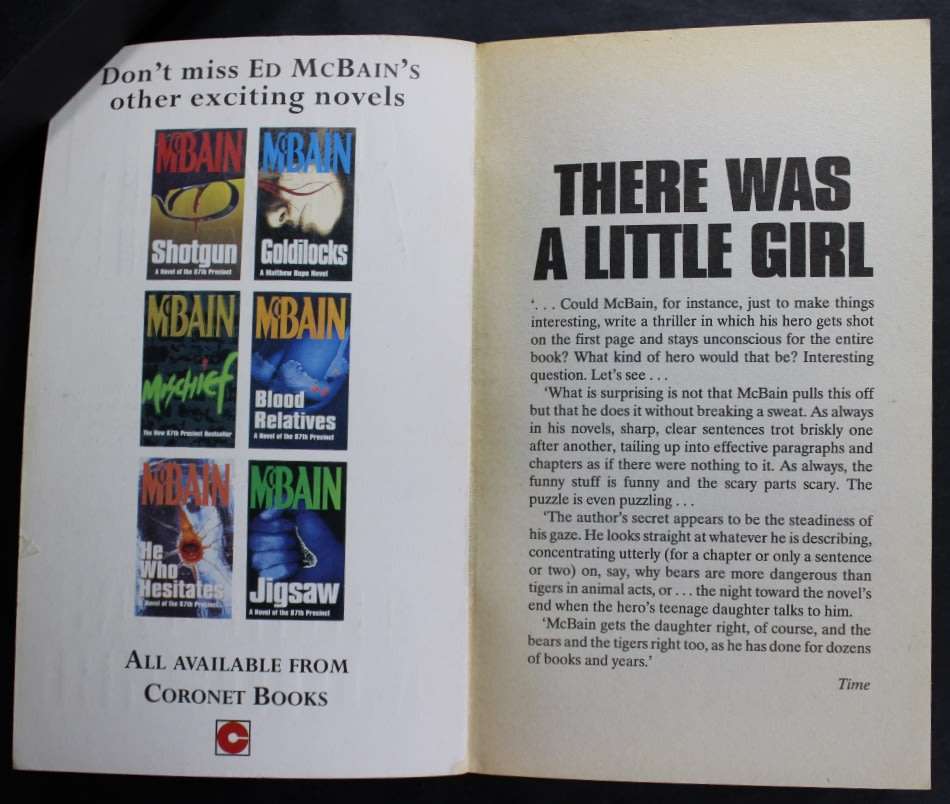 Ed McBain There Was A Little Girl A Matthew Hope Novel Softcover Book