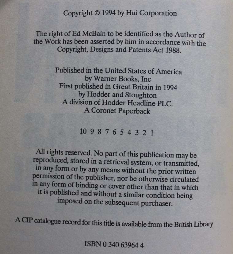 Ed McBain There Was A Little Girl A Matthew Hope Novel Softcover Book