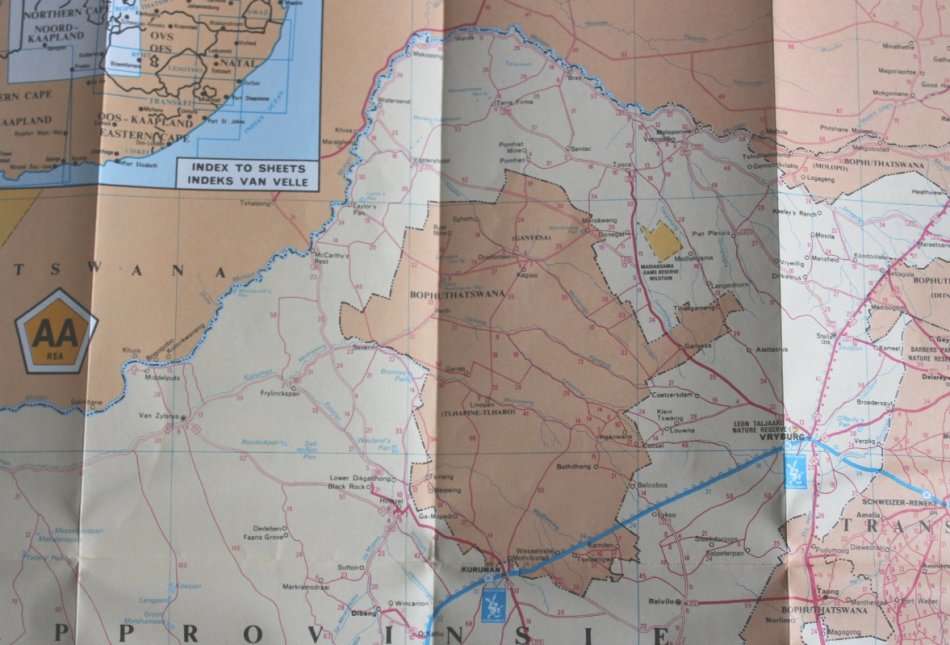 Vintage Folded AA Road Maps - Northern Cape and Kimberley Three Maps 1990's