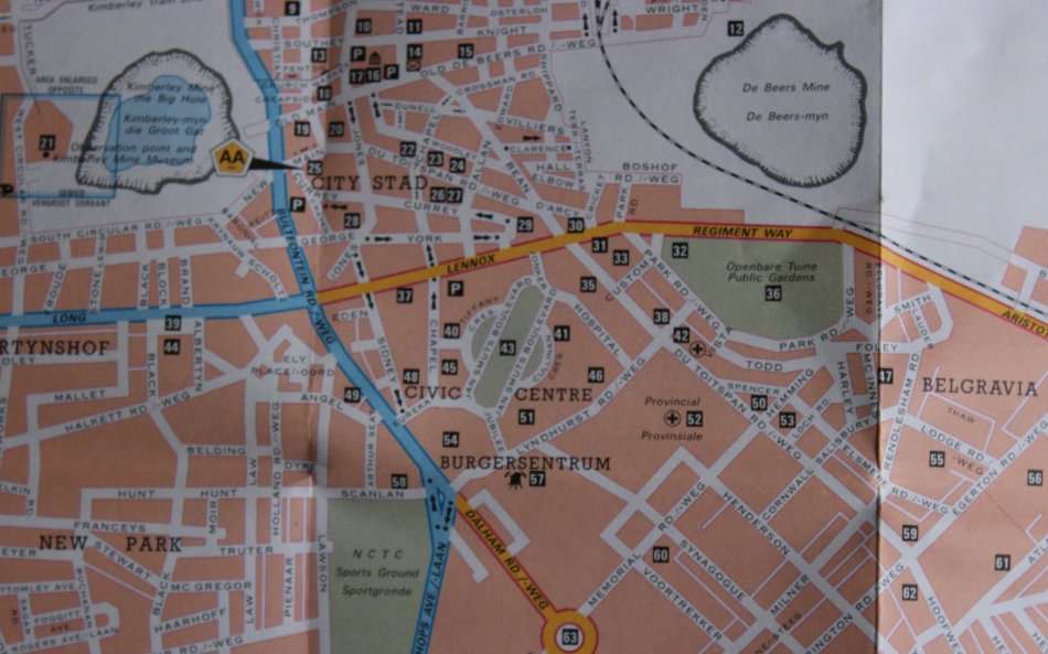 Vintage Folded AA Road Maps - Northern Cape and Kimberley Three Maps 1990's