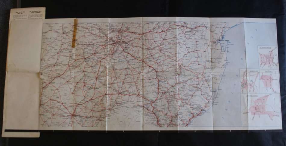 1955 Shell Road Map of Southern Africa Folded Map Section 2