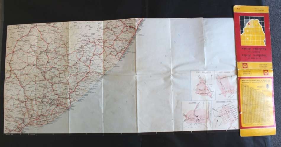 1955 Shell Road Map of Southern Africa Folded Map Section 2