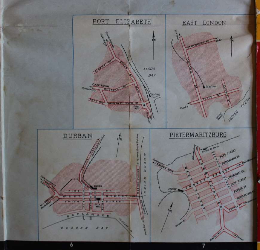 1955 Shell Road Map of Southern Africa Folded Map Section 2