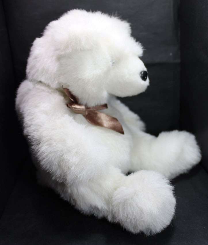 Large Toy Polar Bear with Brown Ribbon